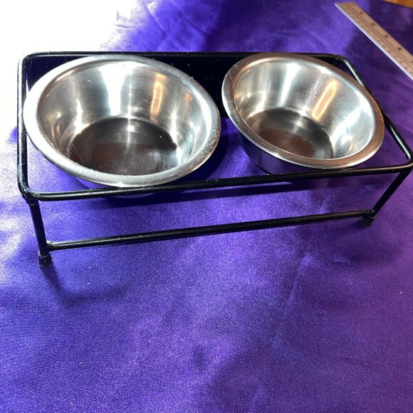 πWhisker City "Meow" Double Diner Cat Bowl, 0.5-cup Copper - Steel - Picture 2 of 14